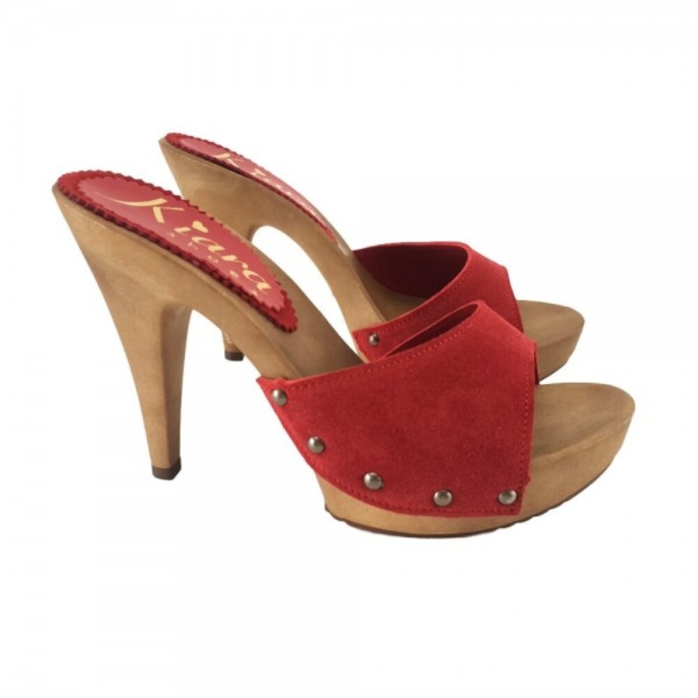Red Suede High Heels